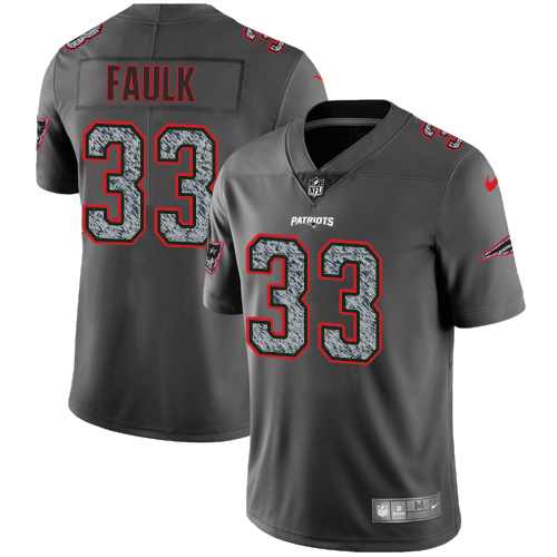 Nike Patriots #33 Kevin Faulk Gray Static Men's Stitched NFL Vapor Untouchable Limited Jersey - Click Image to Close